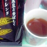 黒豆麦茶＋ほうじ茶にすりおろした生姜でポカポカ♪